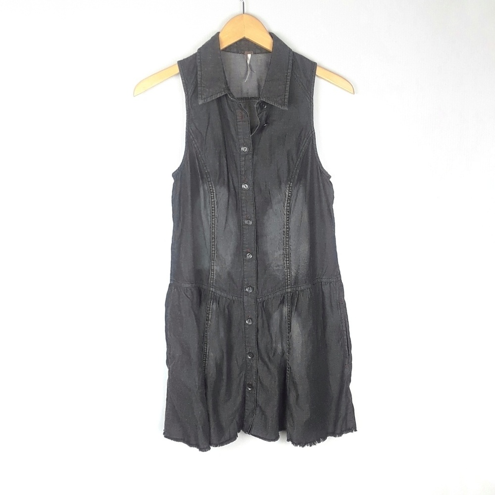 Free People | distressed black sleeveless dress